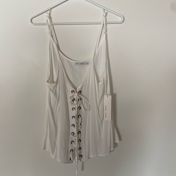 NWT Bishop + Young Lace Up Tank - Picture 2 of 7